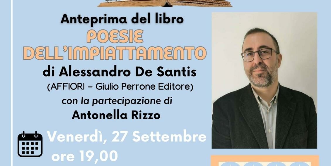 Genzano di Roma, anteprima del libro «Poesie dell’impiattamento» di Alessandro De Santis