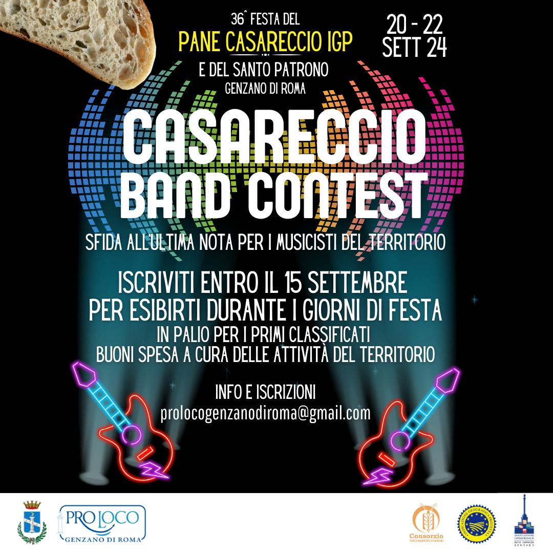 Genzano di Roma, “Casareccio Band Contest”: il contest musicale per la Festa del Pane Casareccio IGP