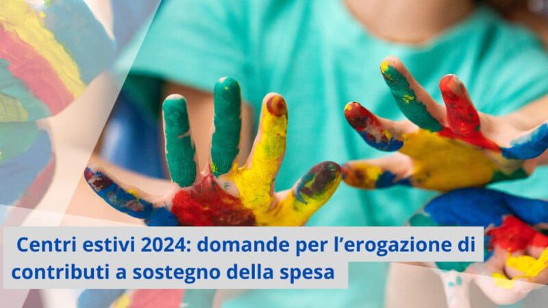 Rocca Priora, centri estivi 2024: domande per l’erogazione di contributi a sostegno della spesa