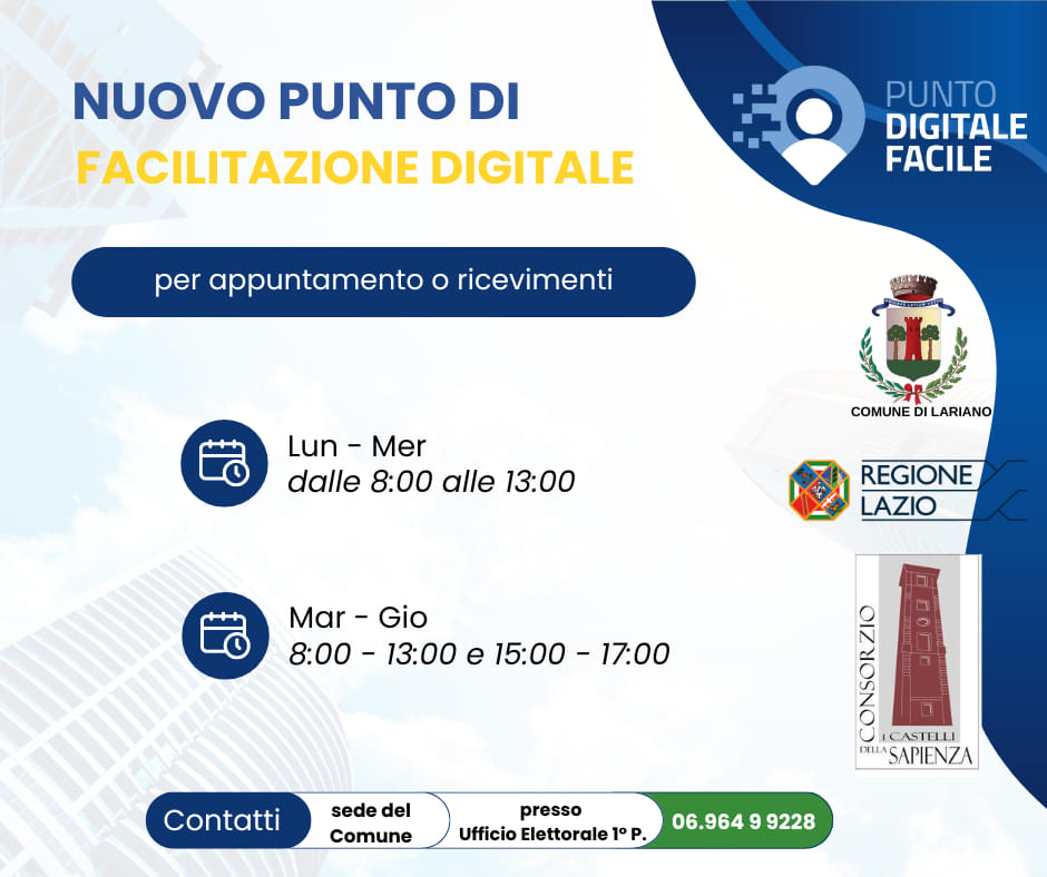 Lariano, attivo il punto di facilitazione digitale per i cittadini