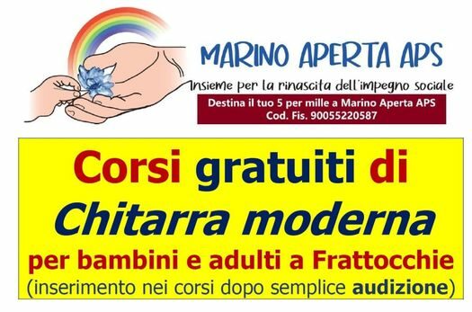 Frattocchie, ripartono i corsi di chitarra gratuiti di Marino Aperta APS per il 2024-2025