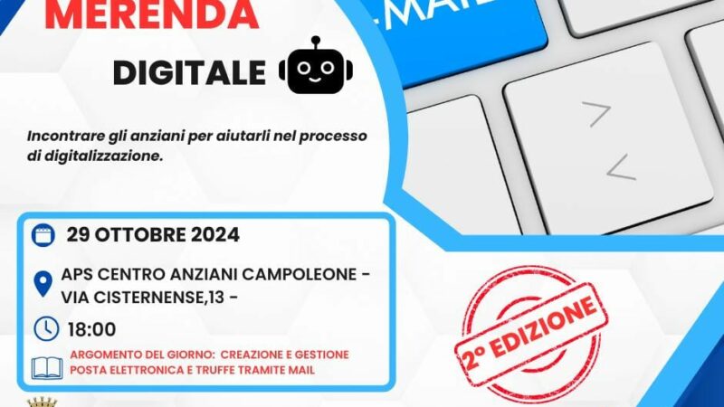 Lanuvio, torna “Merenda Digitale”: al via la seconda edizione per l’alfabetizzazione digitale degli anziani