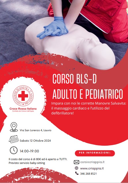 Lanuvio, Corso BLS e BLS-D Adulto e pediatrico. La Croce Rossa Italiana in campo contro le morti cardiocircolatorie improvvise