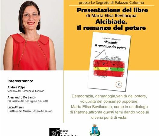 Lanuvio, Marta Elisa Bevilacqua presenta il suo libro “Alcibiade. Il romanzo del potere”