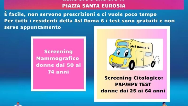 Lariano, Asl Roma 6: il camper della prevenzione in piazza Santa Eurosia