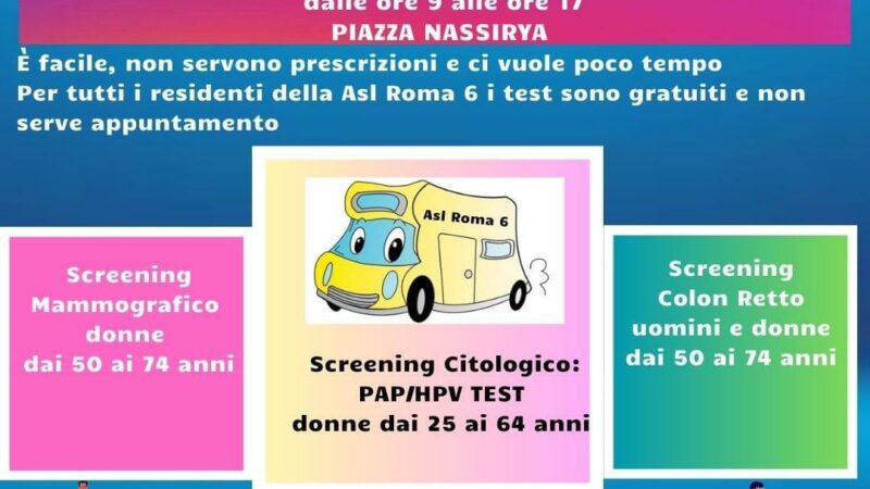 Rocca Priora, Open Day per lo Screening Oncologico il 19 ottobre