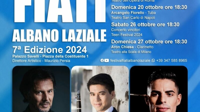 Albano Laziale, settima edizione del Festival Fiati, dal 19 al 27 ottobre il meglio del mondo dei fiati