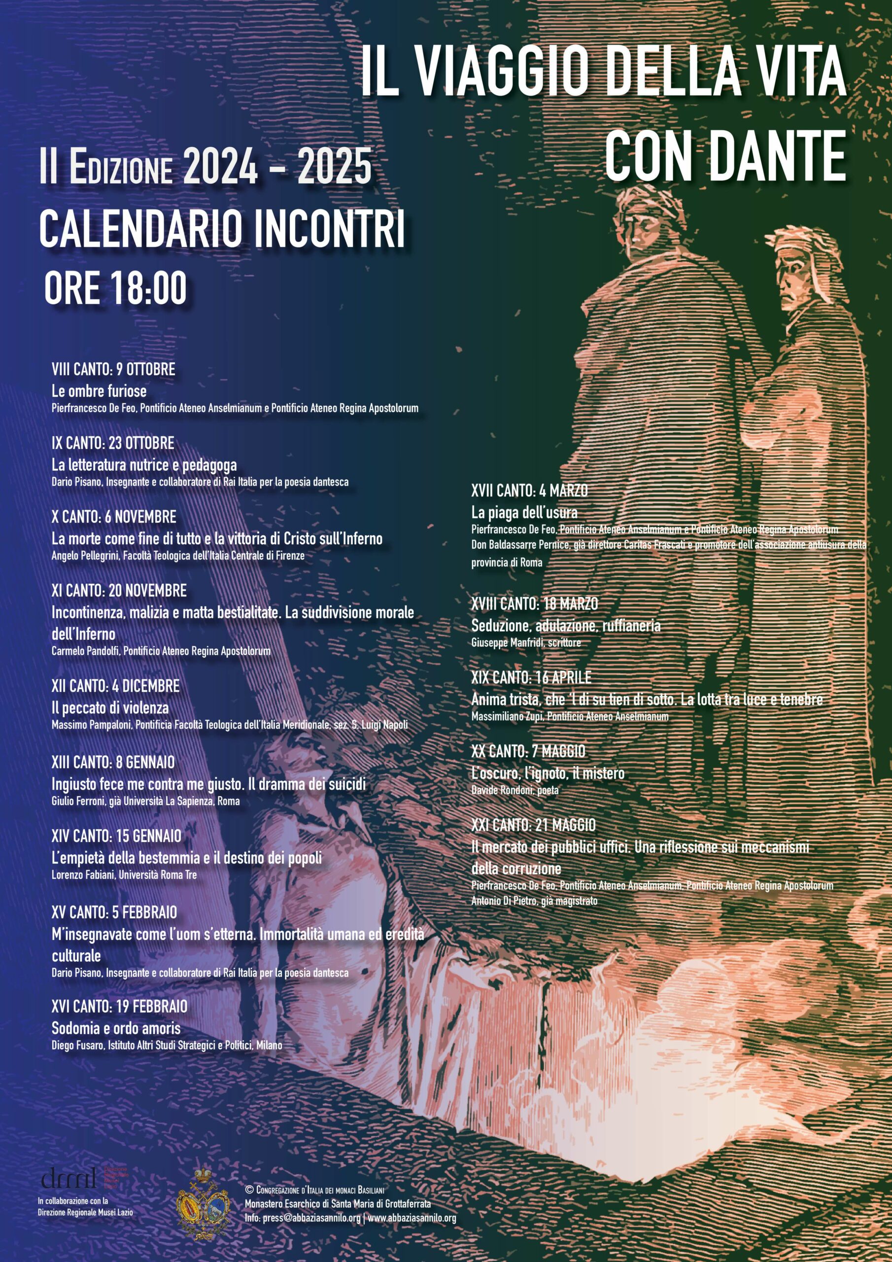  Grottaferrata, II Edizione del percorso formativo “Il viaggio della vita con Dante” – l’iniziativa dell’Abbazia di San Nilo