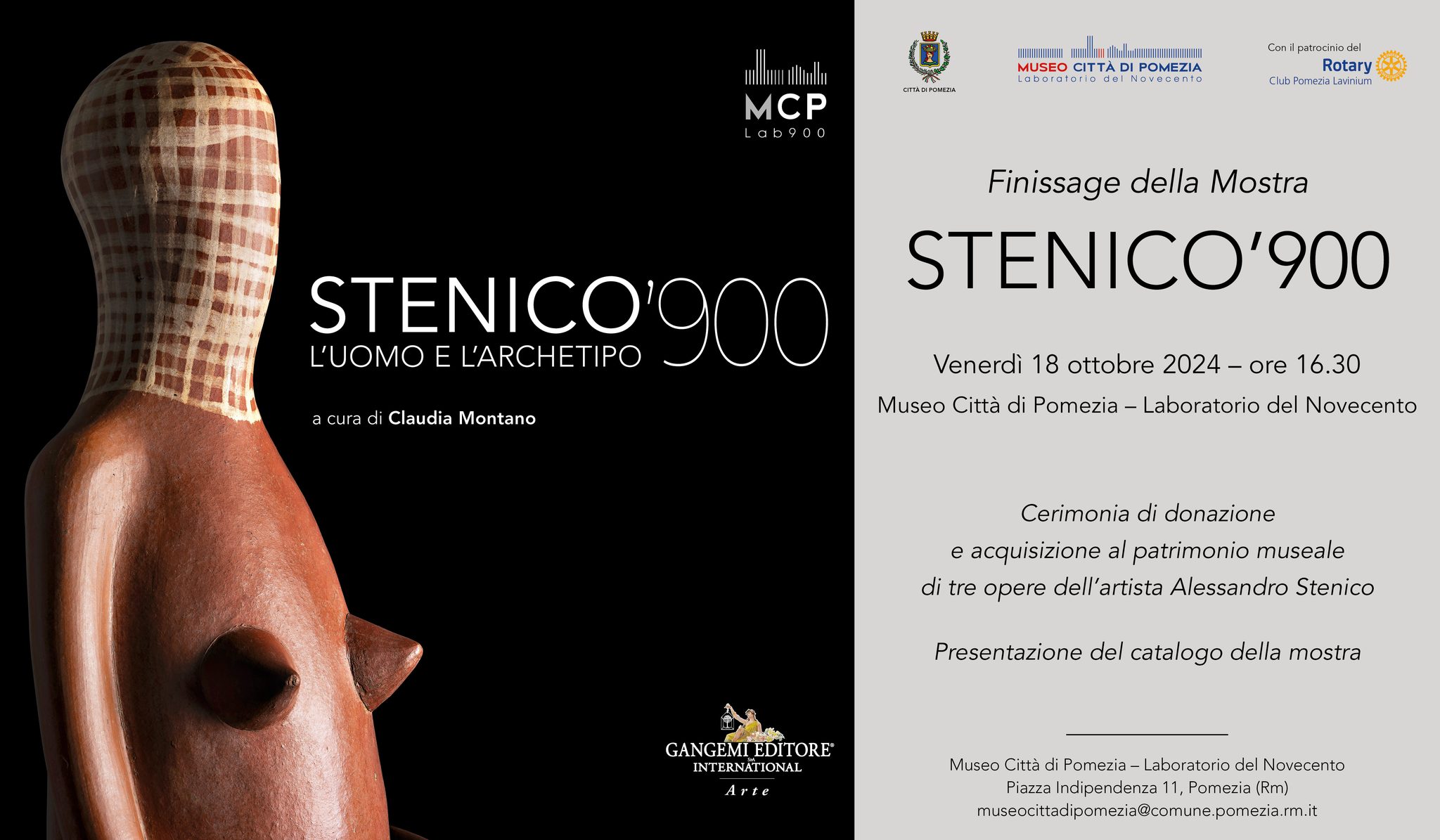 Pomezia, evento conclusivo del progetto “STENICO’900 – L’Uomo e l’Archetipo” venerdì 18 ottobre 2024