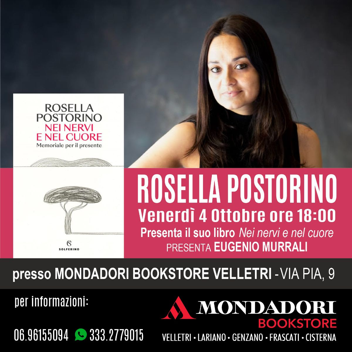 Velletri, presentazione del libro “Nei nervi e nel cuore” di Rosella Postorino