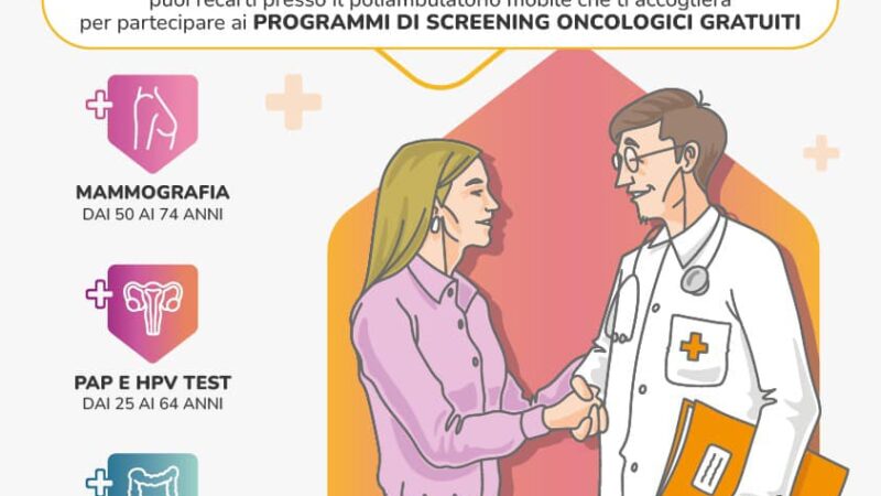 Zagarolo, tappa del poliambulatorio mobile dell’ASL Roma 5 – programmi di screening oncologici gratuiti e casa della salute mobile dal 18 al 22 novembre 2024