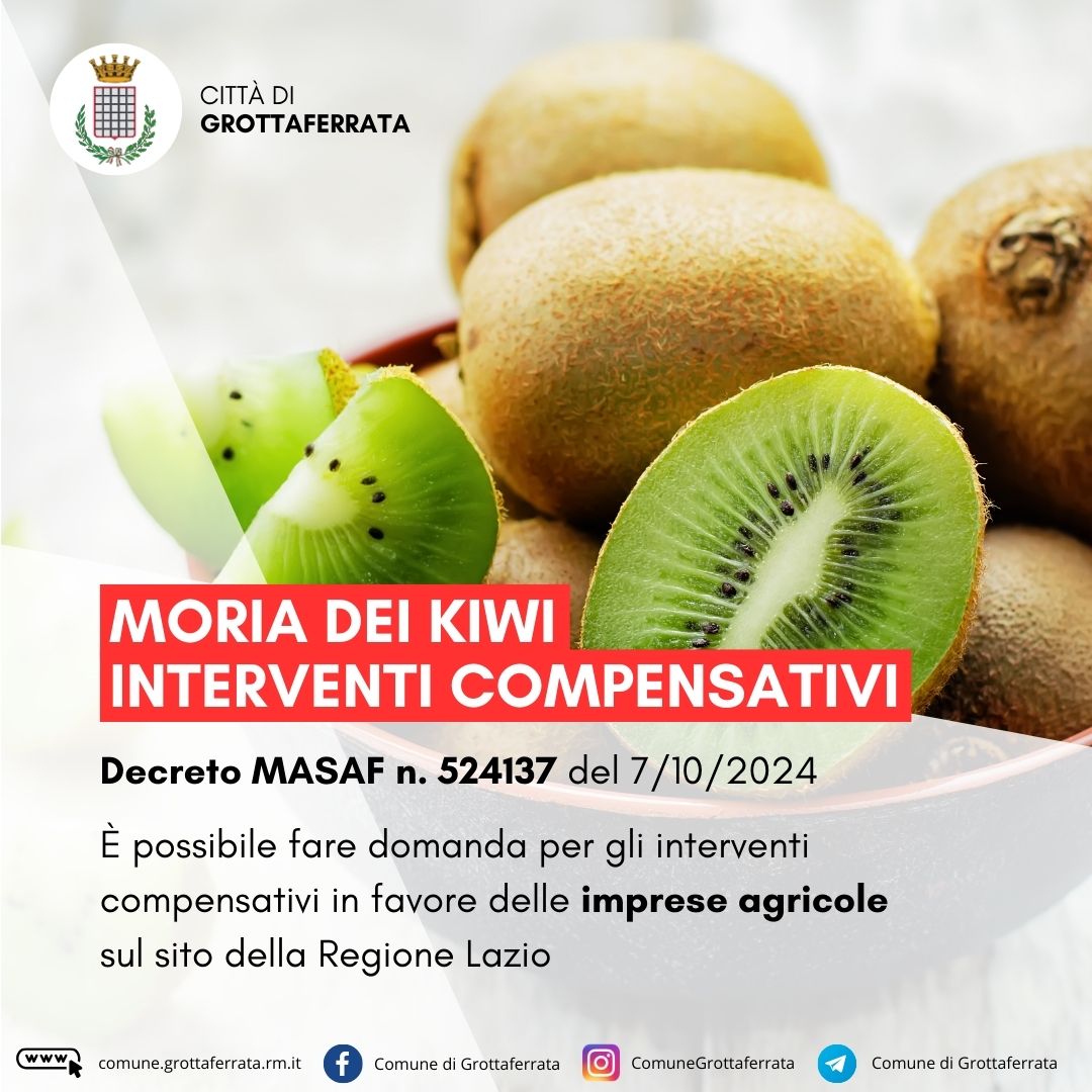 Grottaferrata, Moria dei Kiwi: richieste d’intervento compensativo per le imprese agricole