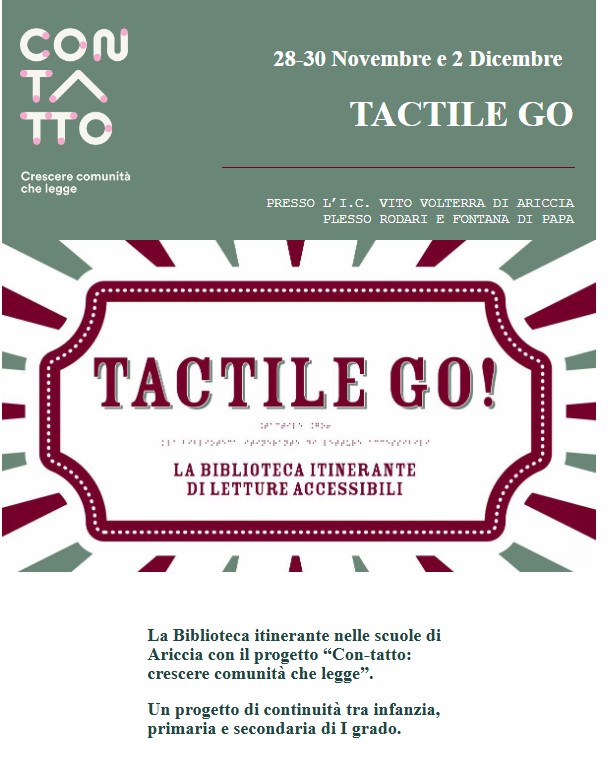 Ariccia, “Tactile Go!”, un progetto per crescere comunità che leggono