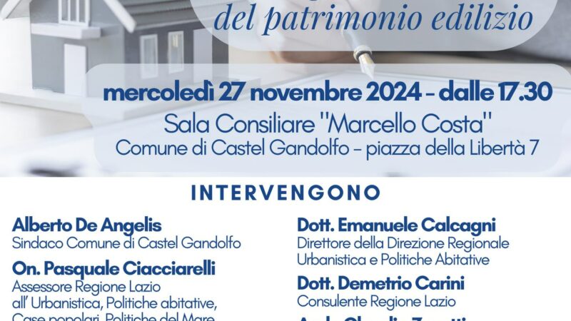 Castel Gandolfo: incontro sul “Decreto Salva Casa”