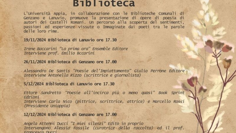 Genzano e Lanuvio: Poesia in Biblioteca