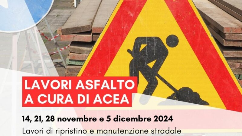 Grottaferrata, lavori di ripristino e manutenzione stradale da parte di Acea Ato 2