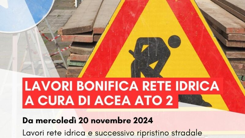 Grottaferrata, al via i lavori di Acea Ato 2 per la bonifica della rete idrica su via Roma