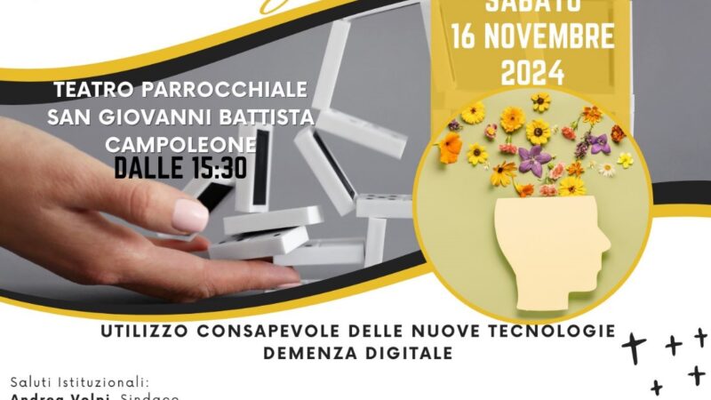 Lanuvio, il 16 novembre secondo appuntamento de “I pilastri del benessere”: focus su “Demenza digitale” e uso consapevole delle nuove tecnologie