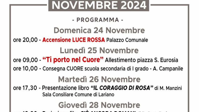 Lariano celebra la Giornata Internazionale contro la Violenza sulle Donne