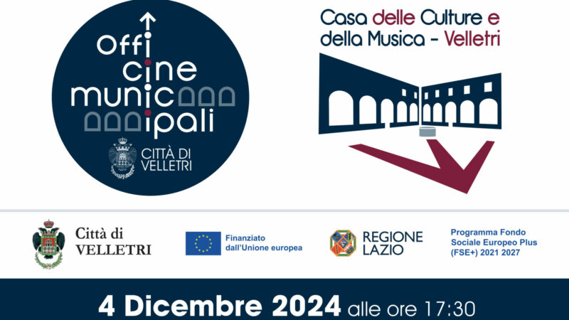 Velletri, dal 4 dicembre al via il progetto “Officine Municipali”