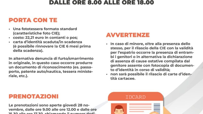 Ciampino, Open Day per la Carta d’Identità Elettronica