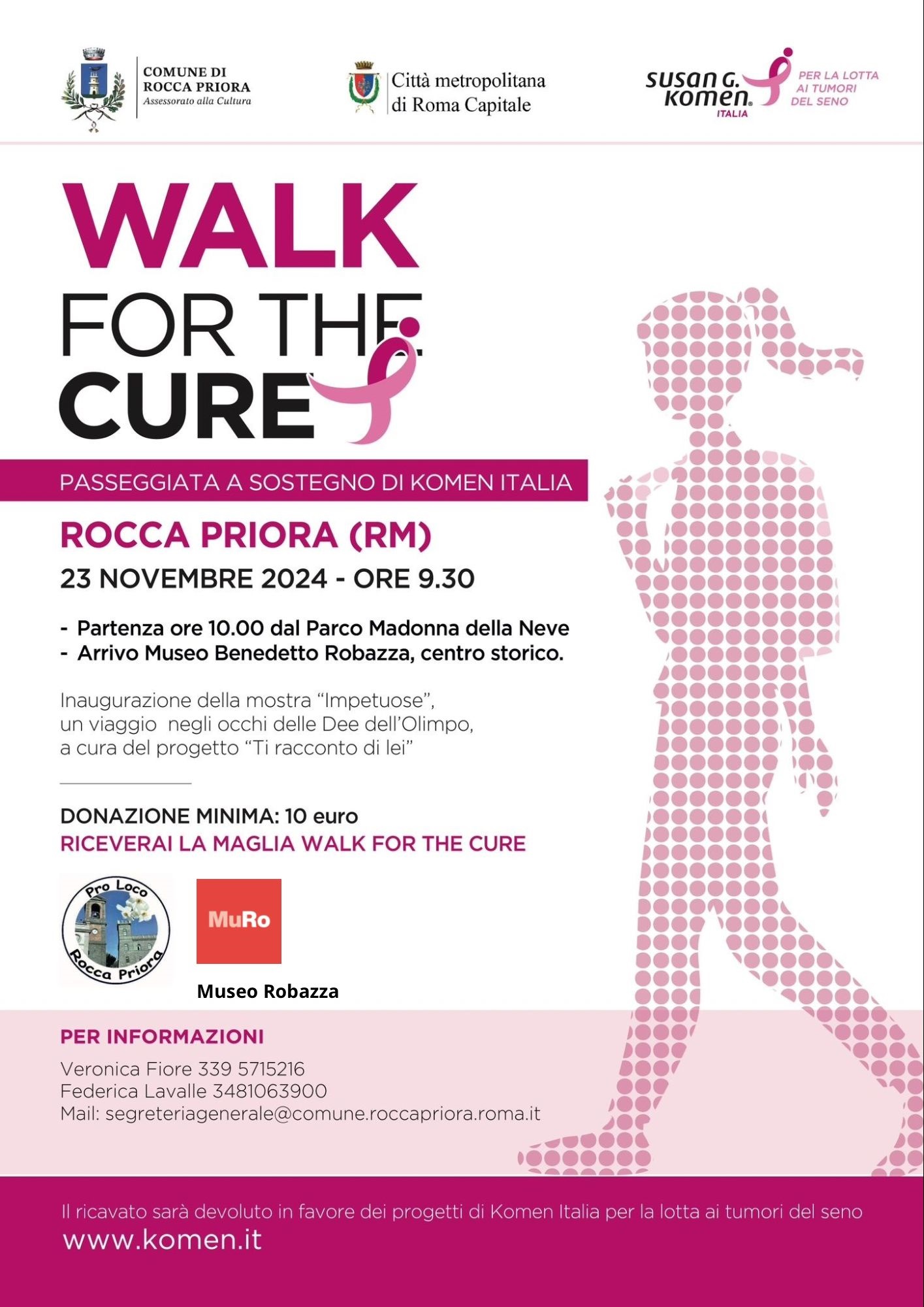 Rocca Priora si unisce alla lotta per la salute delle donne con la “Walk for the Cure”