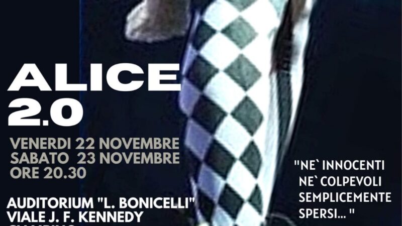 Ciampino, giornata dei diritti dell’infanzia e dell’adolescenza: il 22 e il 23 novembre spettacolo Alice 2.0 all’auditorium Bonicelli