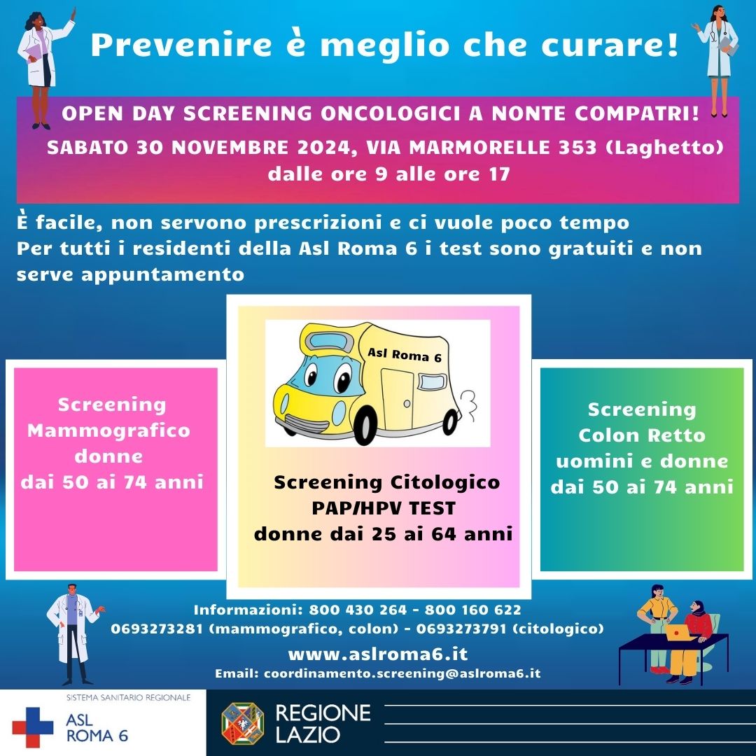 Monte Compatri, sabato 30 novembre appuntamento con lo screening a Laghetto