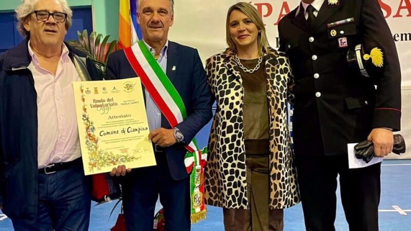 Premio Nazionale di solidarietà “Paola Sarro”: premiato il Comune di Ciampino