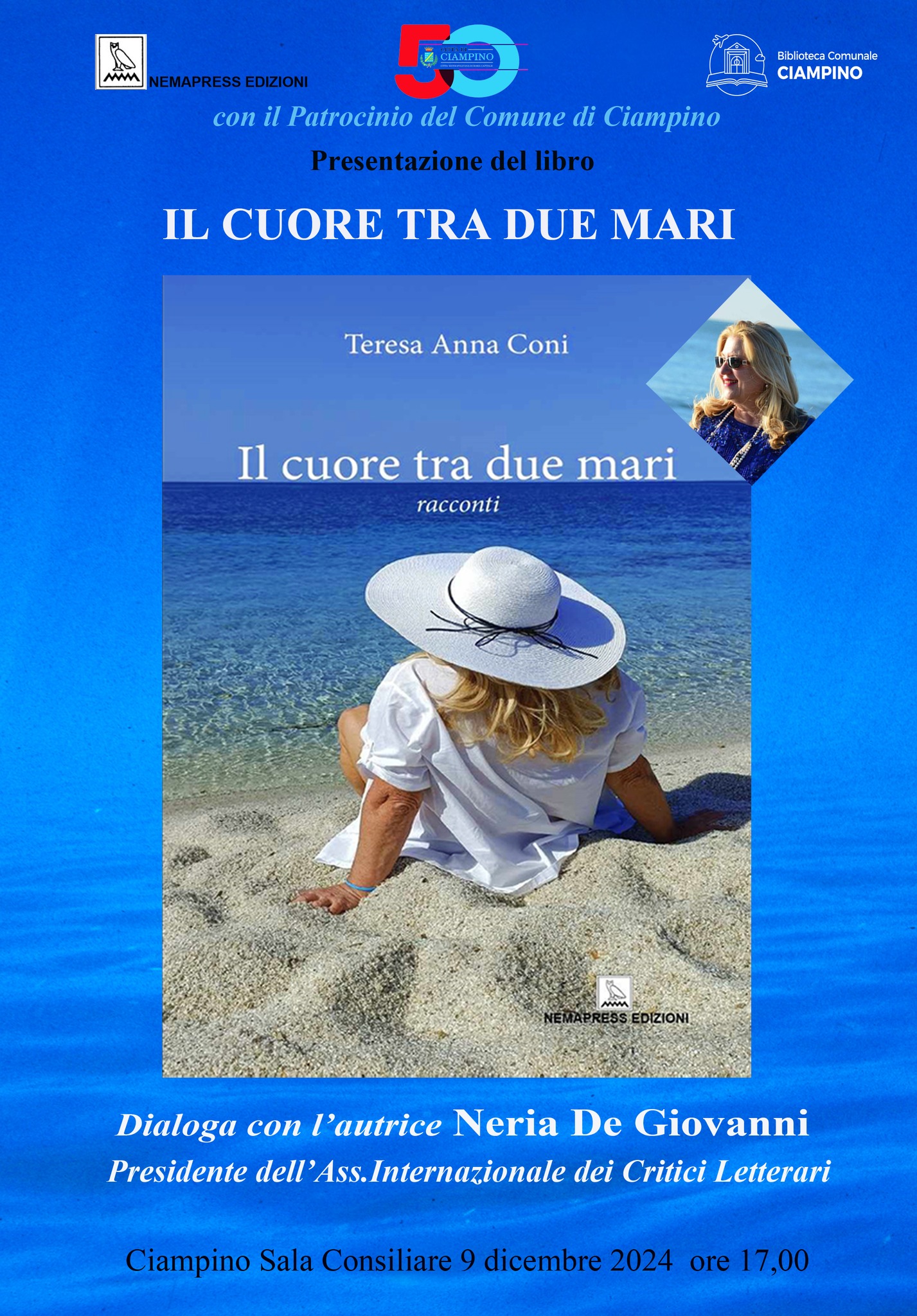 Ciampino, presentazione del libro Il cuore tra due mari di Teresa Anna Coni