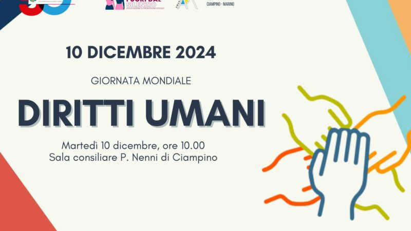 Il Comune di Ciampino celebra la Giornata mondiale dei diritti umani domani 10 dicembre 2024